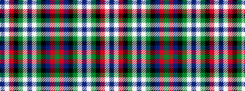 idealised woven sample of pattern BWRKGWBWGKBRG