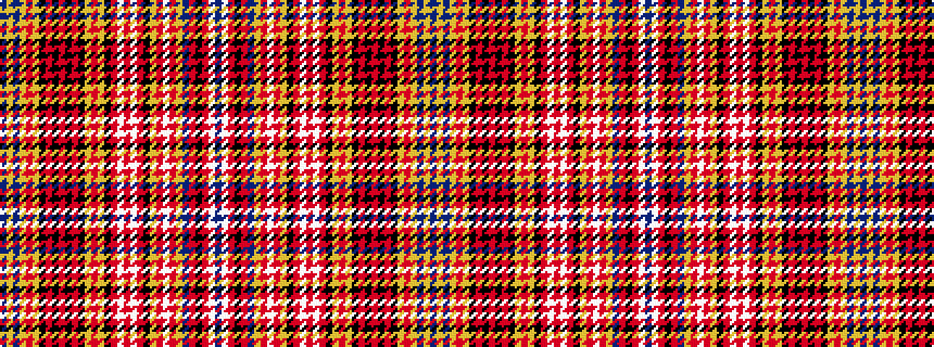 idealised woven sample of pattern BWRKRBYRWRYKRWRWRKYRYKRKRKRKYRYBYB