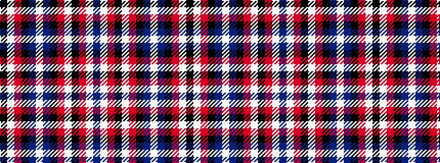idealised woven sample of pattern BWRKWRKBWBKRWK