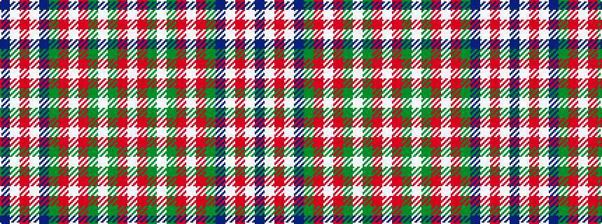 idealised woven sample of pattern BWRWBGRWRGWGRW