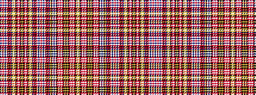 idealised woven sample of pattern BWRWBWRKRBYWYKRWRKYKRWRKYWYBRKRWBWRWBWRKRBYKWBWKRWRWRKYKYKRWRWRKYW