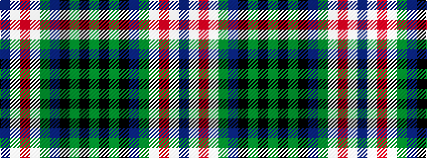 idealised woven sample of pattern BWRWGBKGKG