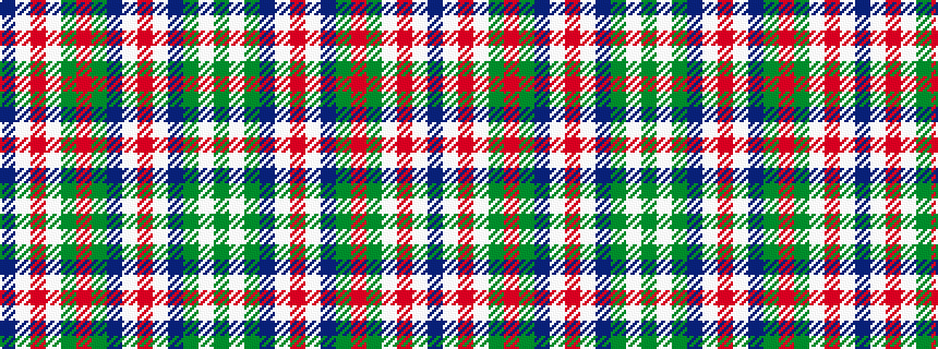idealised woven sample of pattern BWRWGRGBWRWBGWG