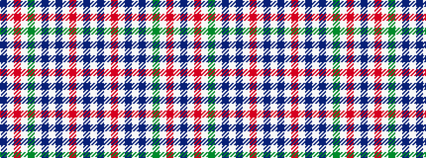idealised woven sample of pattern BWRWGWBWBWRWBW