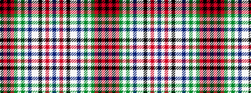 idealised woven sample of pattern BWRWKWWBWGWGRKRK