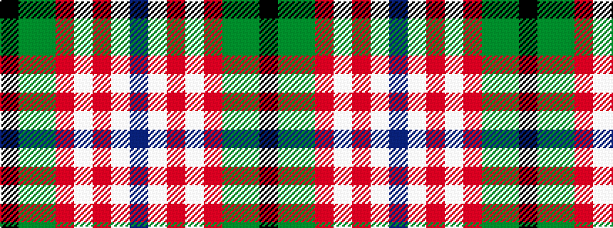 idealised woven sample of pattern BWRWRGGK