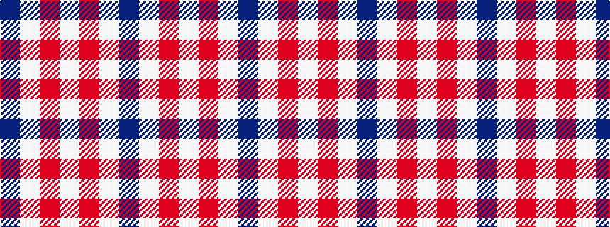 idealised woven sample of pattern BWRWRWB