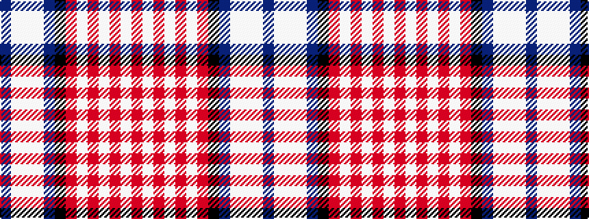 idealised woven sample of pattern BWWWBKRWRWRWR