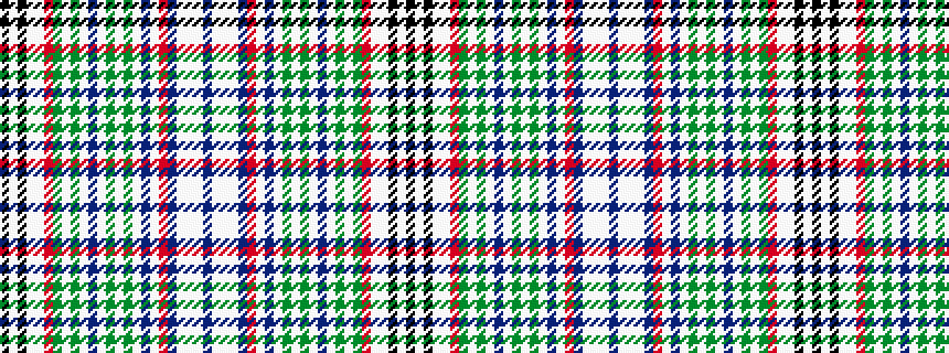 idealised woven sample of pattern BWWWBRWBWGWGWBWGWGRWWKWK