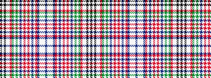 idealised woven sample of pattern BWWWBRWBWRWRWBWGWGRWWKWK