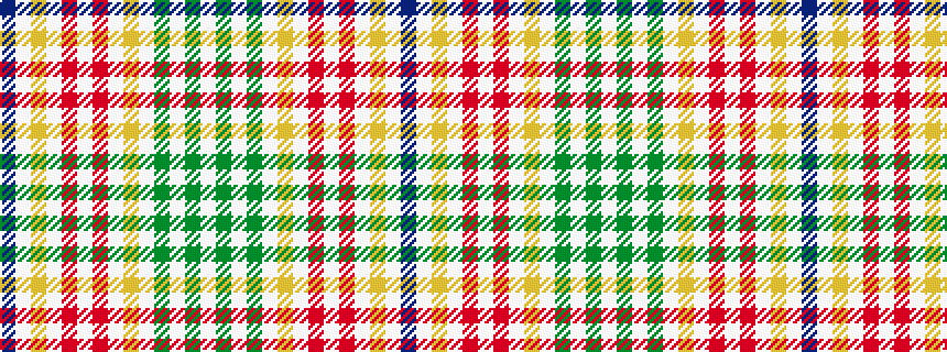 idealised woven sample of pattern BWYWRWRWYWGWGW