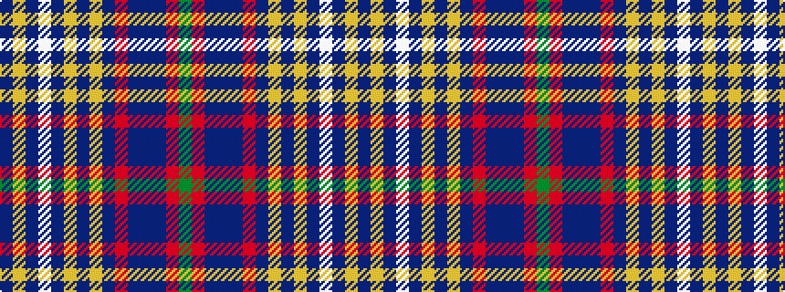 idealised woven sample of pattern BYBWBYBYBRBBBRG