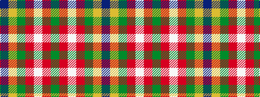 idealised woven sample of pattern BYGRWRG