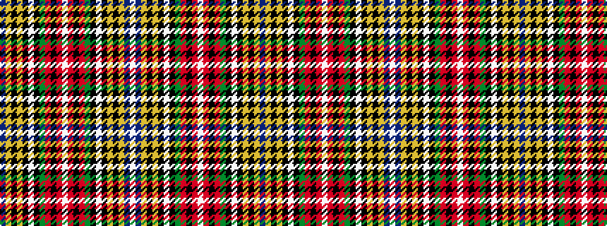 idealised woven sample of pattern BYKYKWKGRKRWRKRGKWKYKYBW