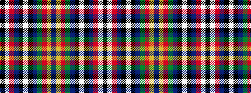 idealised woven sample of pattern BYRGBKWKBRWK
