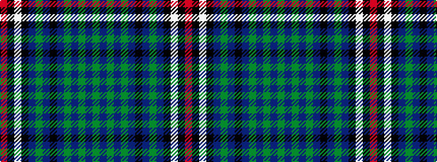 idealised woven sample of pattern GBGBGBKBGBKWKR