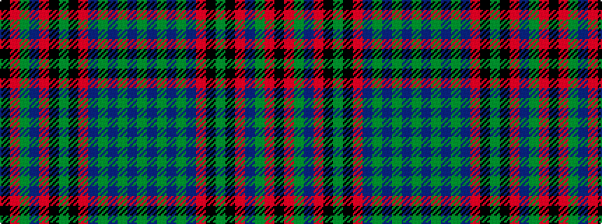 idealised woven sample of pattern GBGBGBRKGKRBGRK