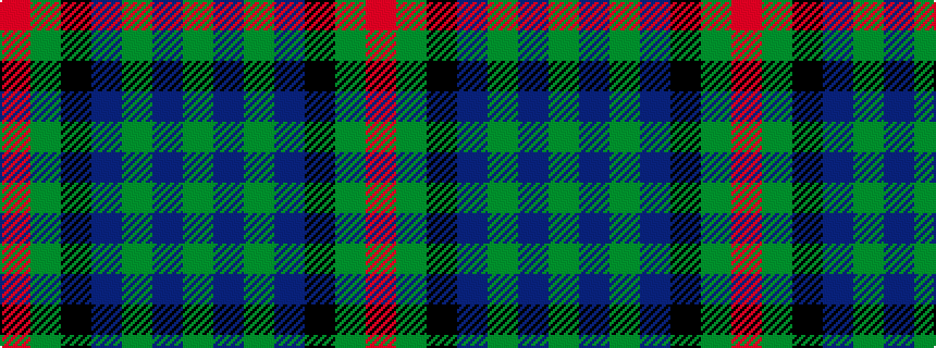 idealised woven sample of pattern GBGBKGR