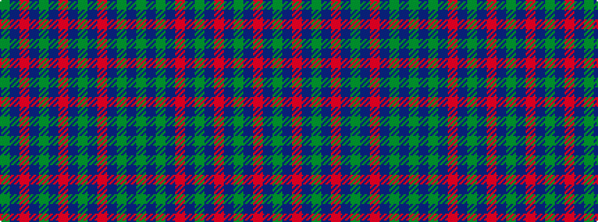 idealised woven sample of pattern GBGBRBGBRBGBRBG