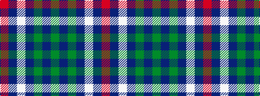 idealised woven sample of pattern GBGBWBR
