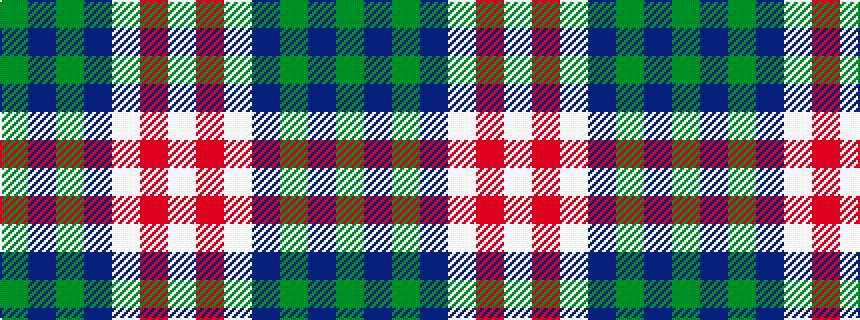 idealised woven sample of pattern GBGBWRW