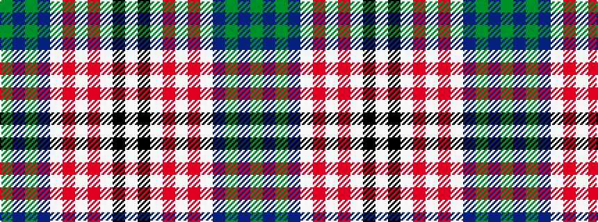 idealised woven sample of pattern GBGBWRWRWKW
