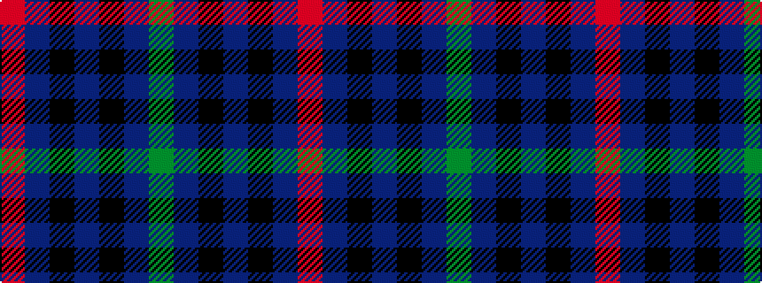 idealised woven sample of pattern GBKBKBR