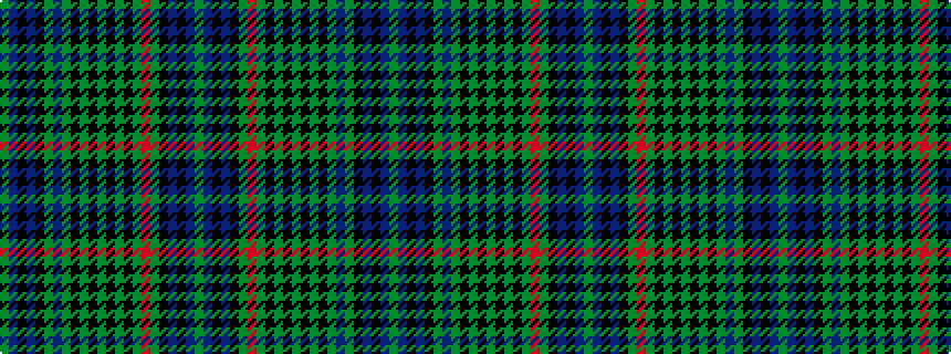 idealised woven sample of pattern GBKBKGBGKGKGKGKGRGKBKBG