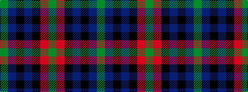 idealised woven sample of pattern GBKBKRG