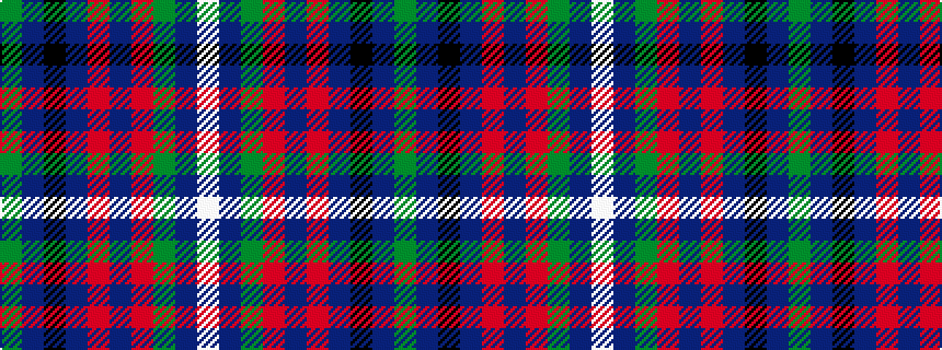 idealised woven sample of pattern GBKBRBRGBW