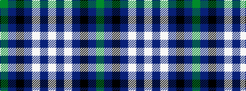 idealised woven sample of pattern GBKBWBW