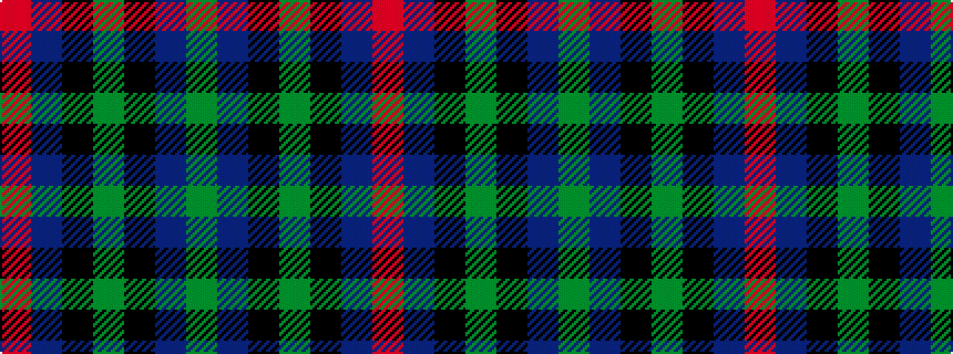 idealised woven sample of pattern GBKGKBR