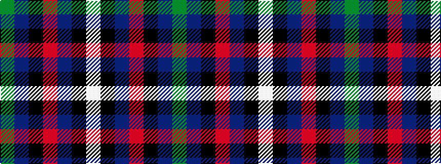 idealised woven sample of pattern GBKRBKW
