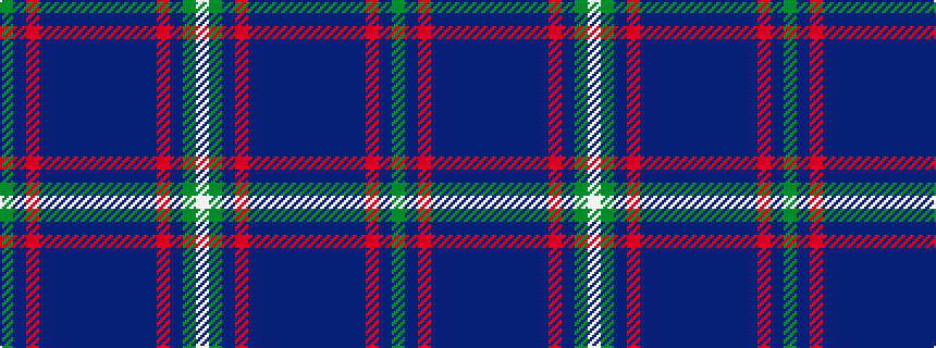 idealised woven sample of pattern GBRBBBBBBBBBRBGW