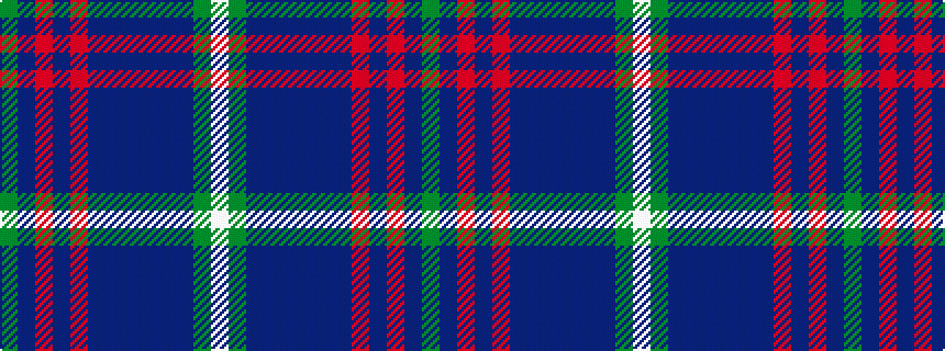 idealised woven sample of pattern GBRBRBBBBBBGW