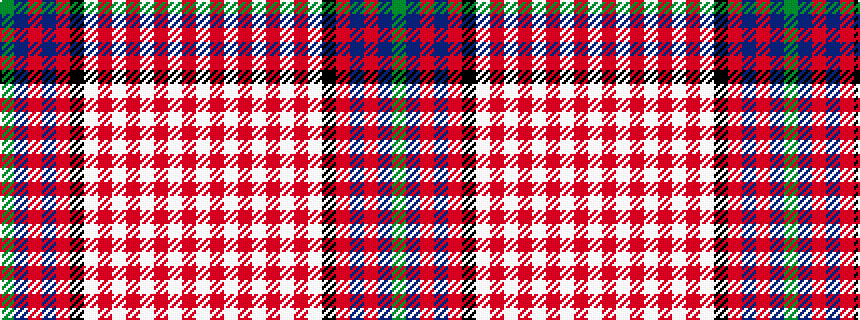 idealised woven sample of pattern GBRBRKWRWRWRWRW