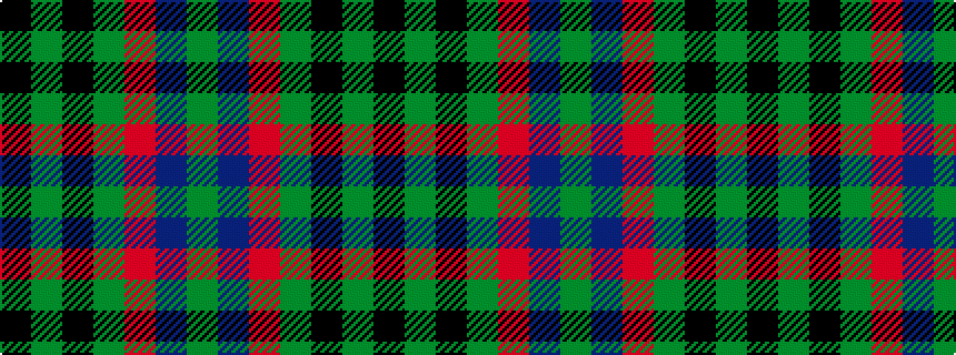 idealised woven sample of pattern GBRGKGK
