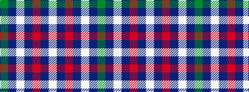 idealised woven sample of pattern GBWBRBW