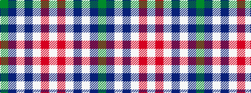 idealised woven sample of pattern GBWBWRW