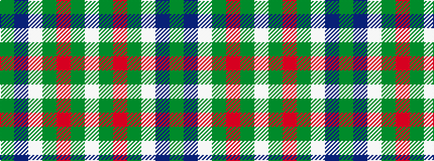 idealised woven sample of pattern GBWGRGW