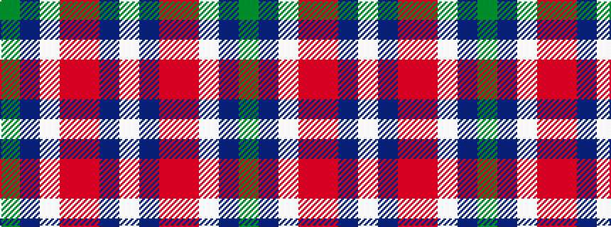 idealised woven sample of pattern GBWRRBW