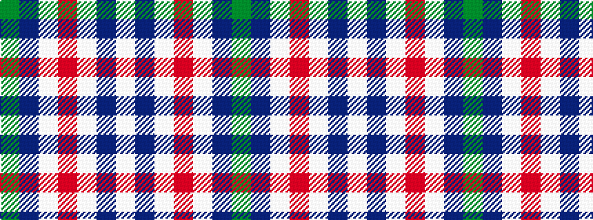 idealised woven sample of pattern GBWRWBW