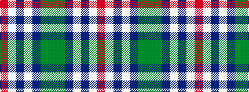 idealised woven sample of pattern GGBWBWR