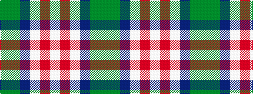idealised woven sample of pattern GGBWRW