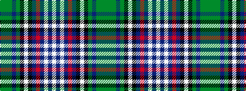 idealised woven sample of pattern GGGBGKWKBRBWBW