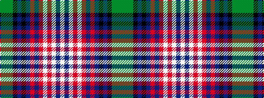 idealised woven sample of pattern GGGKBKBRBRWRWBW