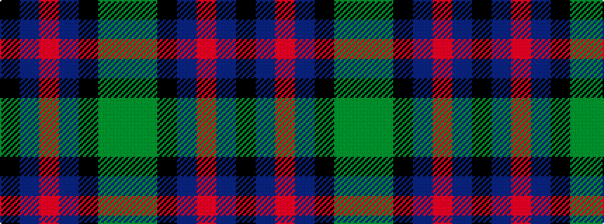 idealised woven sample of pattern GGKBRBK
