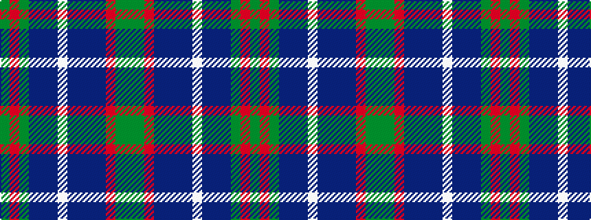 idealised woven sample of pattern GGRBBBBWBBBGRG