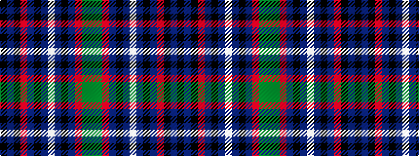 idealised woven sample of pattern GGRBKBWBKBRKBK