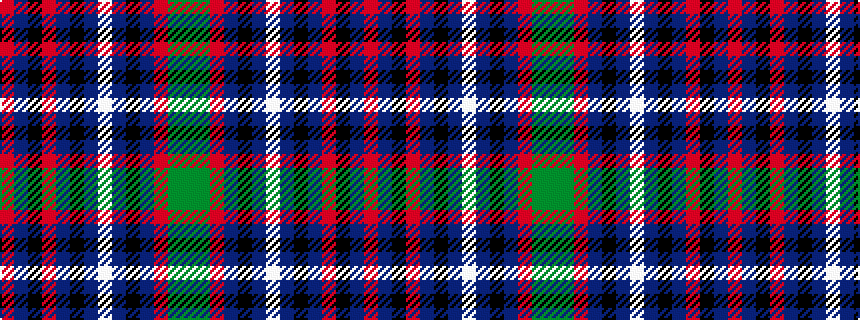 idealised woven sample of pattern GGRBKBWBKBRKBR
